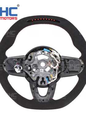 适用于宝马MINI F55 F56 F57汽车方向盘LED多功能全翻毛皮方向盘