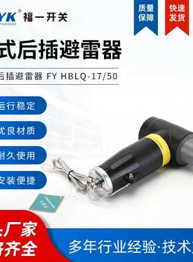 厂家供应欧式后插避雷器 HBLQ-17.50 高压可触摸T型后电缆插拔头