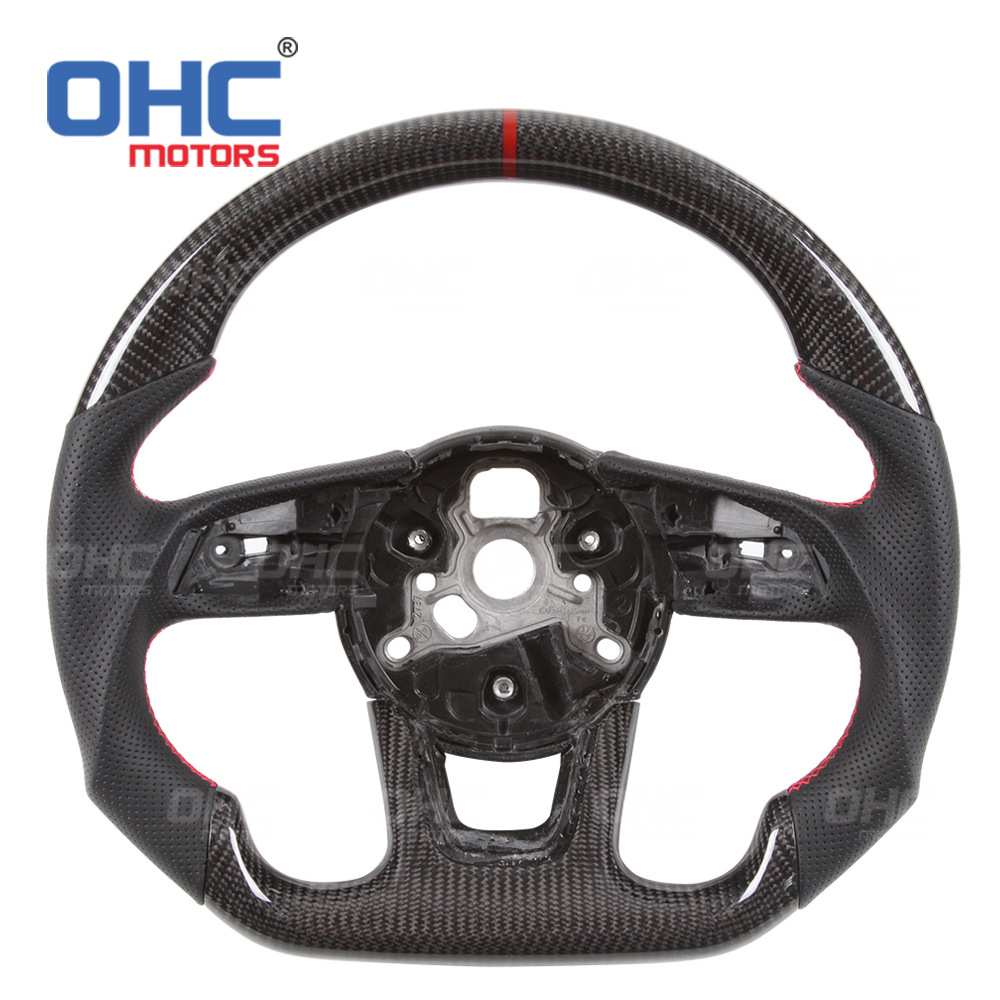 适用于AUDI奥迪RS RS3 RS4 A3 A4 A5 S5 碳纤维打孔皮方向盘改装