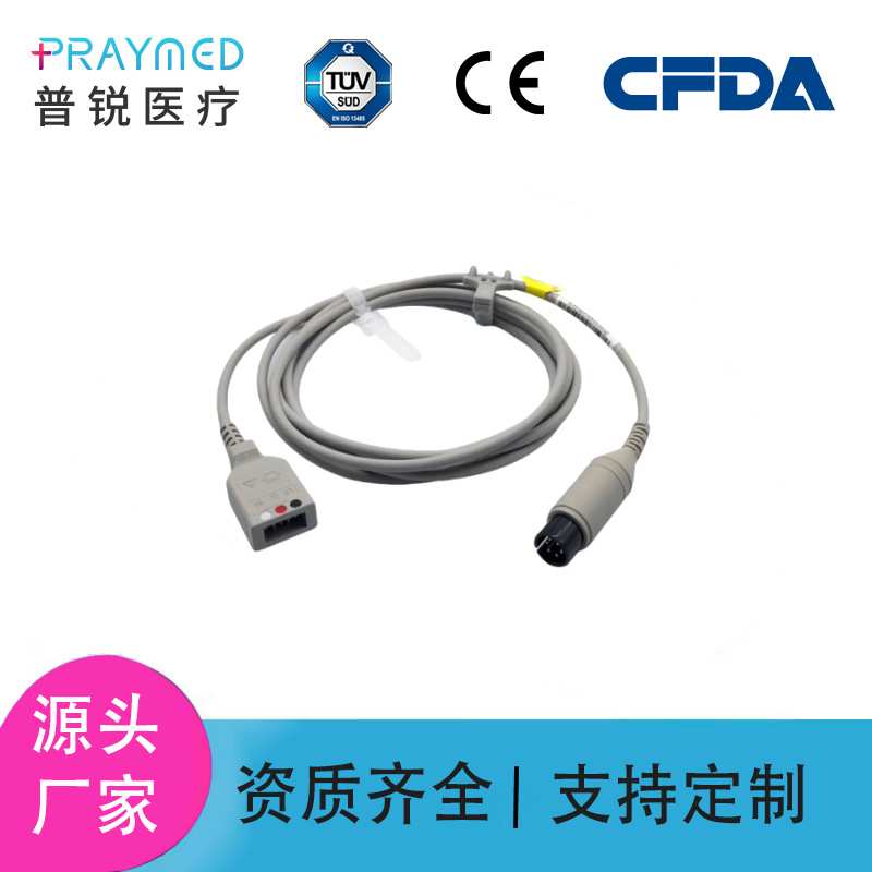 适用迈瑞T5/T8MIC100IPM10理邦金科威6针3导心电导联线主电缆