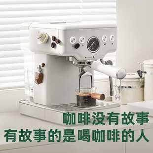 柏翠咖啡机浓缩家用办公室全半自动蒸汽打奶泡海盐小方Pro PE3833