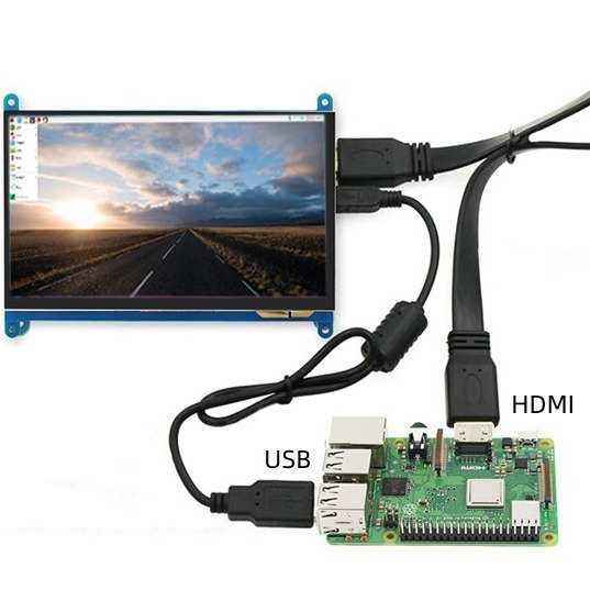 7寸LCD+HDM驱动接I树莓派安卓主板带喇叭USB电容触摸1020*600