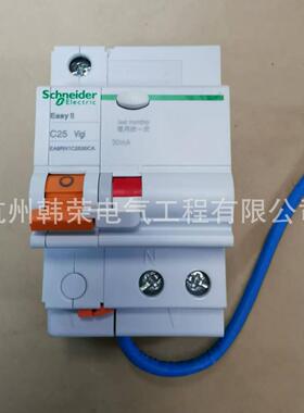 漏电保护断路器A9C45C2530CA 25A 1P+N 带线4.5kA 30mA 230V 50H