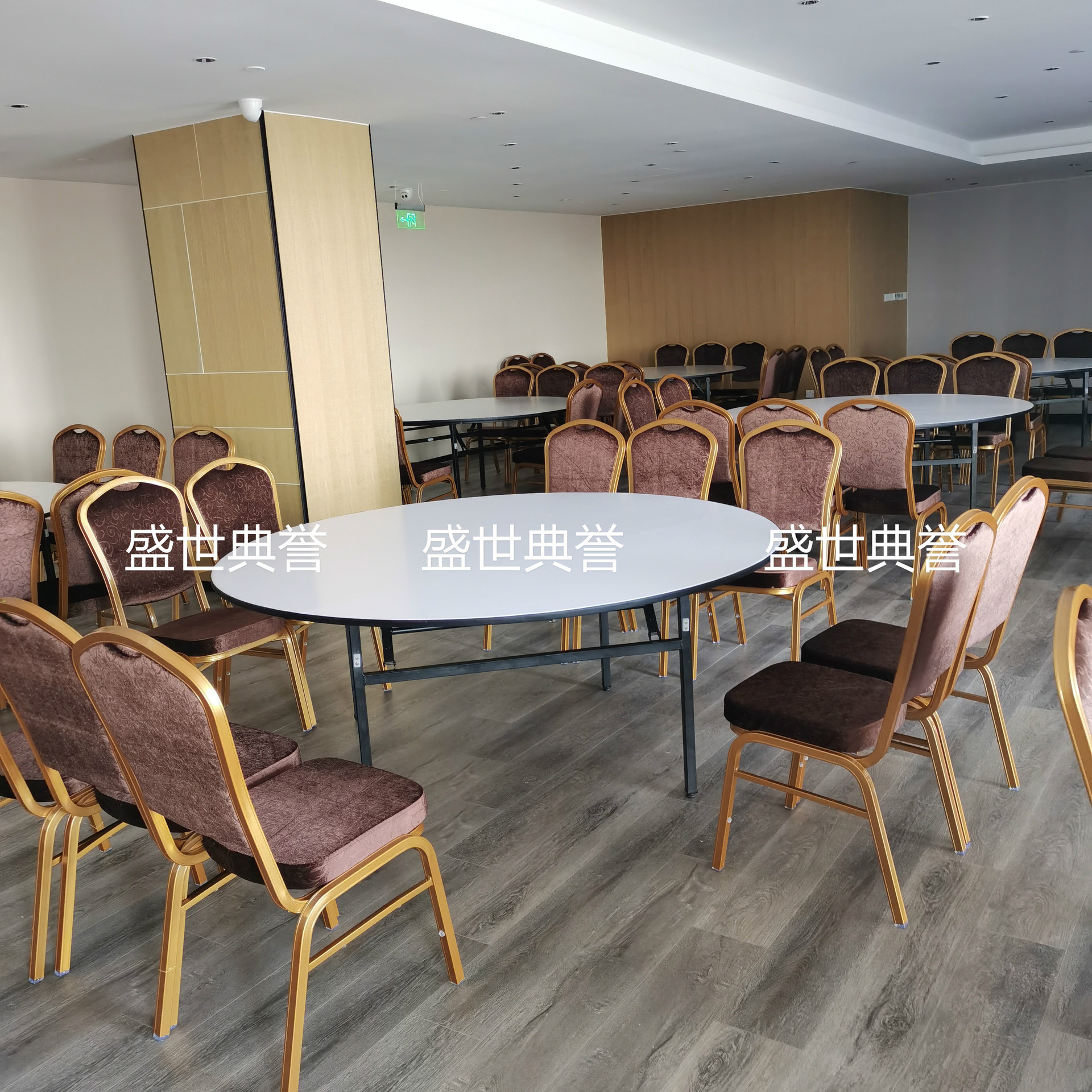 绍兴五星级酒店宴会厅餐桌椅定做饭店婚宴折叠圆桌酒席桌椅宴会桌
