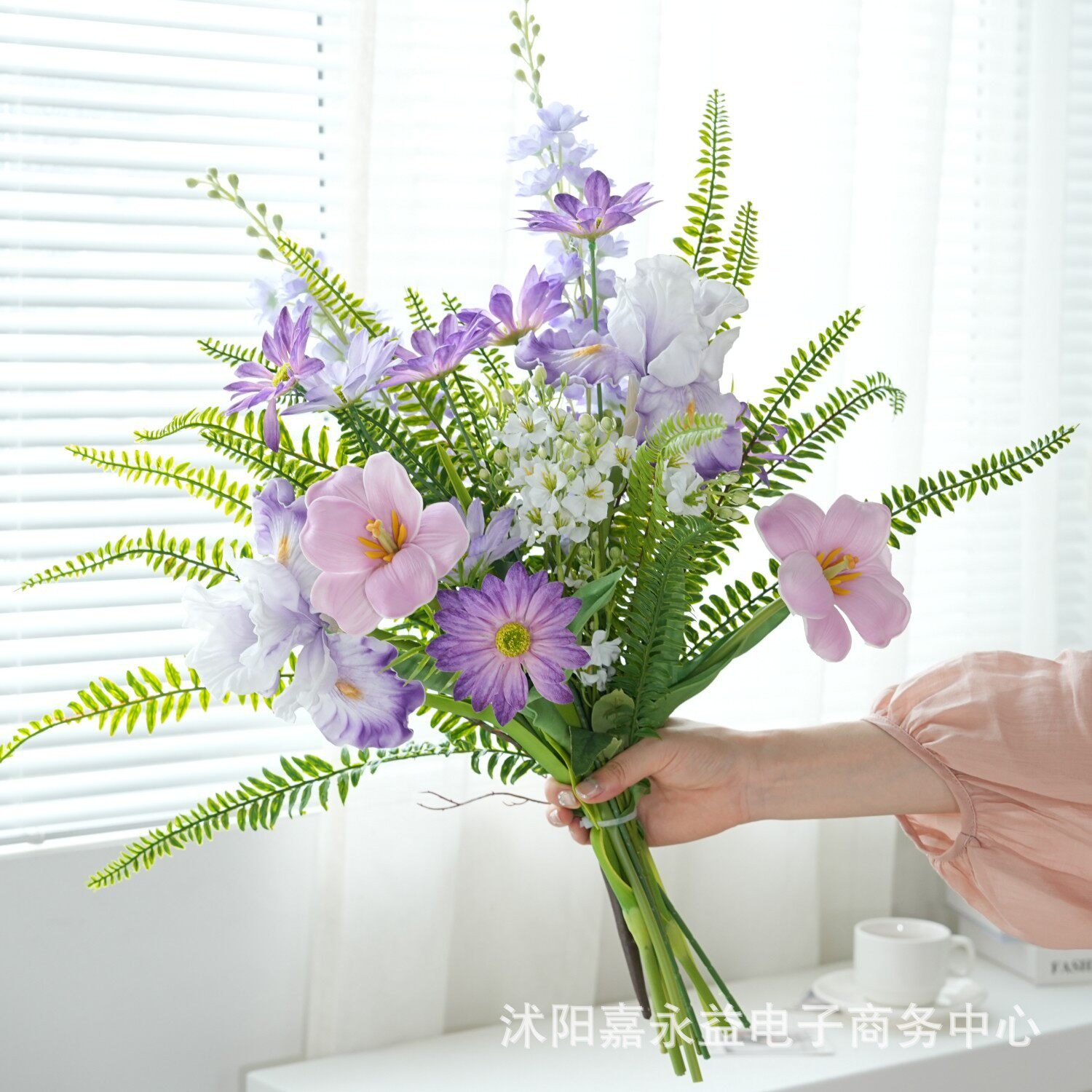 北欧家居混搭精致仿真花束假花花瓶客厅插花摆件手捧花餐桌装饰品