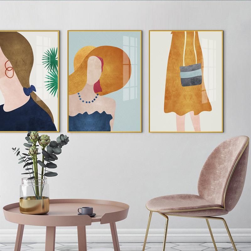 服装店墙面装饰画女装店墙上挂画现代简约背景墙壁画美女时尚创意