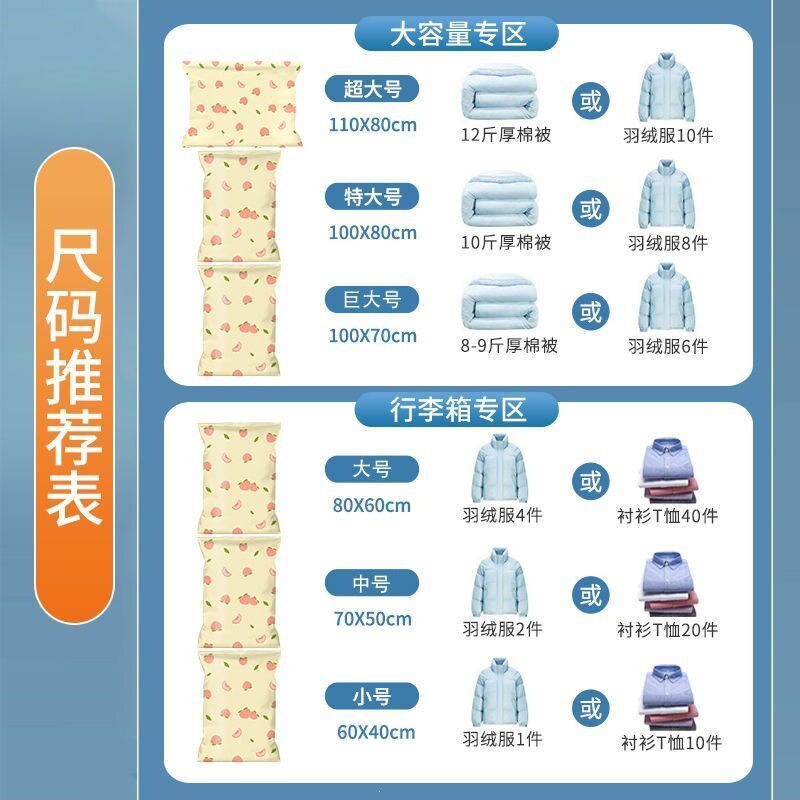 真空压缩袋电泵衣物棉被收纳袋衣服真空收缩压缩袋被子专用袋装厚