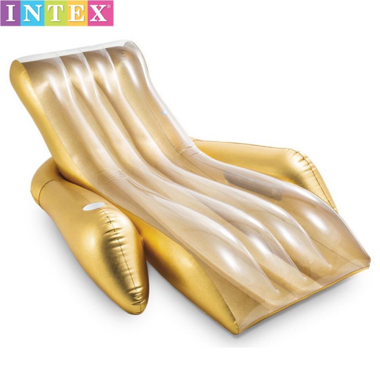 批发intex56803金色躺椅充气水上浮排浮床水床海滩沙滩充气垫