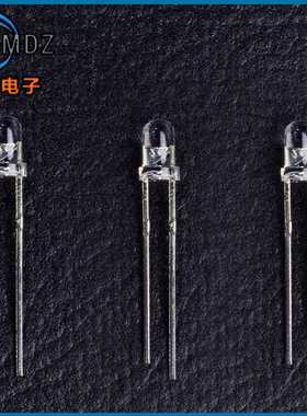 2mm奶嘴形白色长脚 高平头F2白光 6000-6500K 直插LED发光二极管