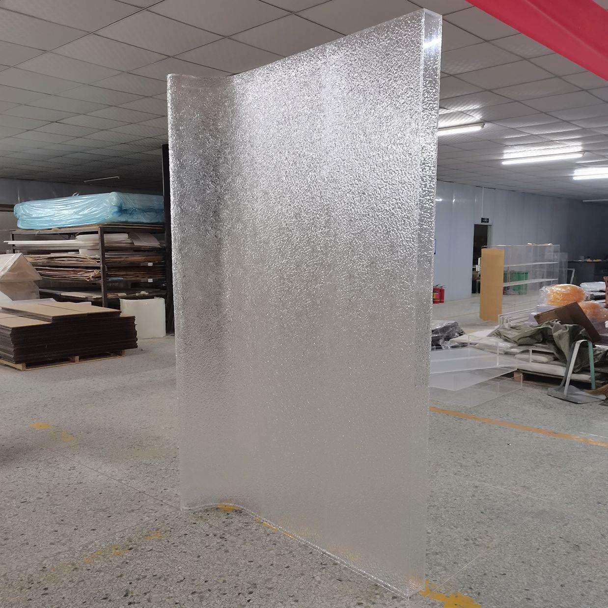 透明亚克力水波纹板折弯水槽异形有机玻璃造型景观装饰道具