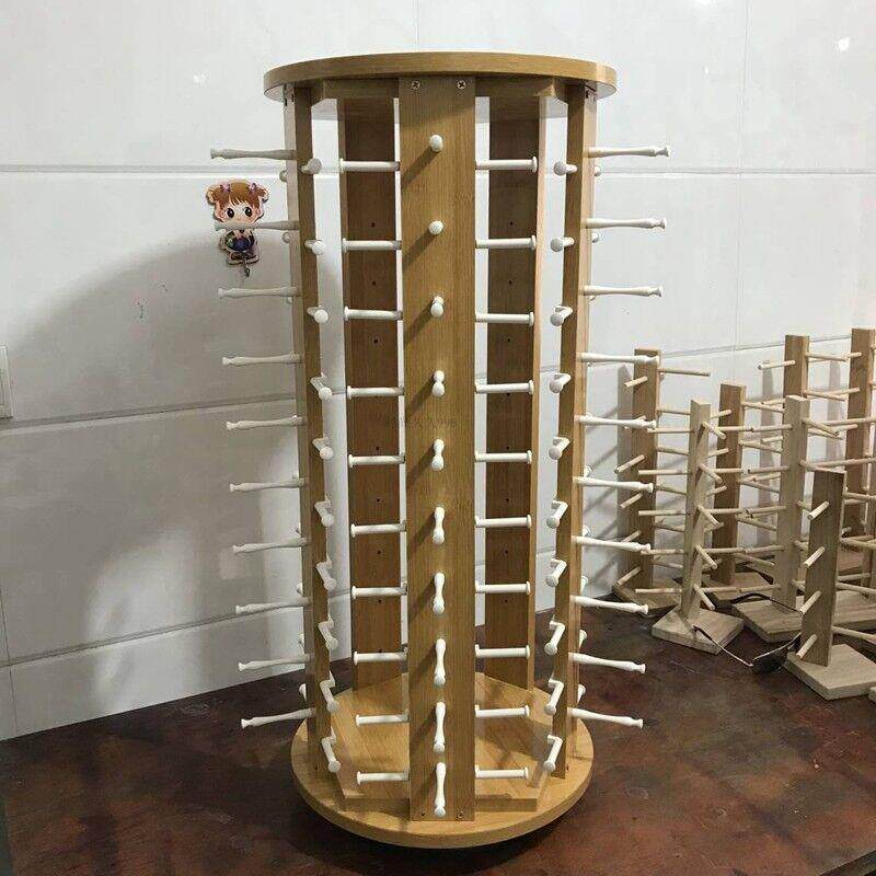 太阳镜眼睛道具旋转柜台式烤漆眼镜展示架木质墨镜展示展架陈列架