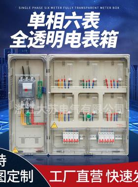 南网非金属电表箱国网单相6表电表箱PC+ABS户外配电箱三相电表箱