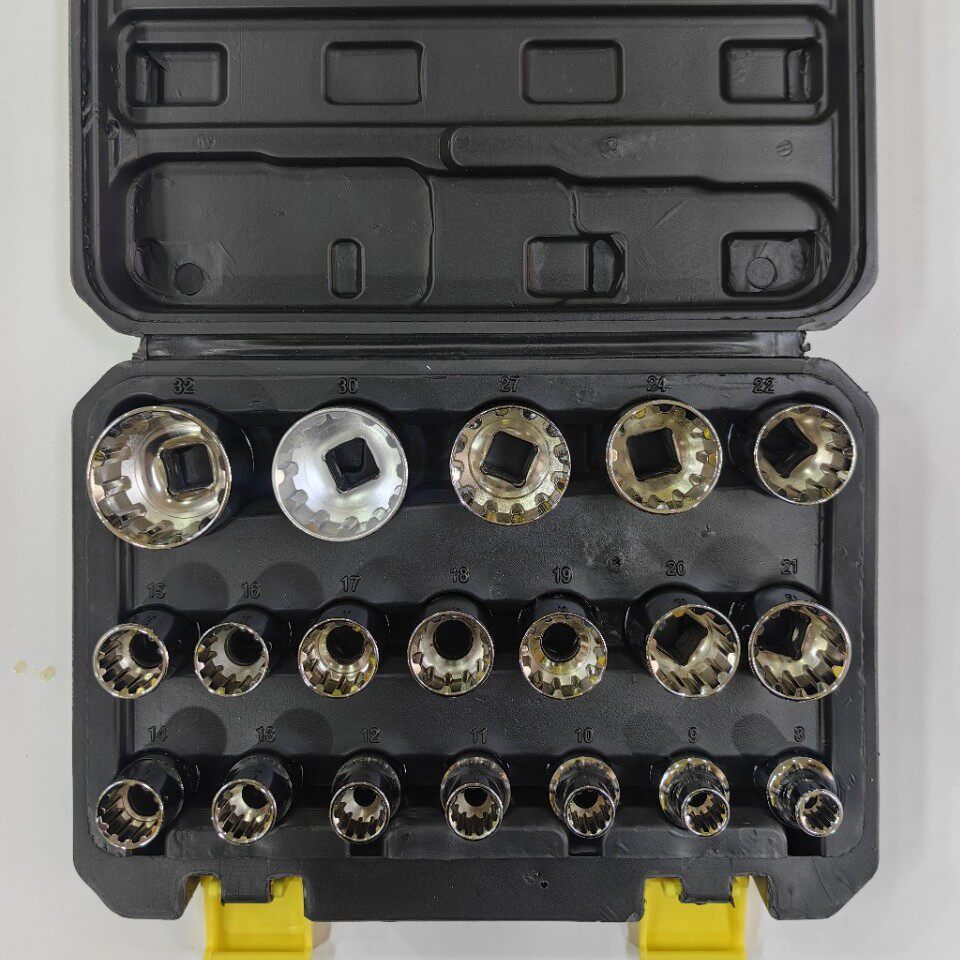 19件1/2接口齿形12角套筒大飞大快速短套头公制8-32mm21件套8-36
