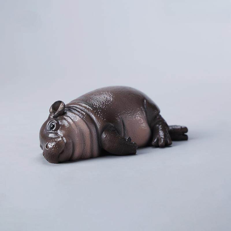 现货 河马幼崽3.0moodeng网红弹跳小猪仿真微缩动物摆件潮玩