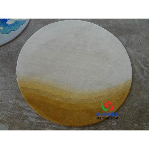 新中式水墨画圆形手工羊毛简约客厅茶几地毯餐厅书桌椅子玄关阳台