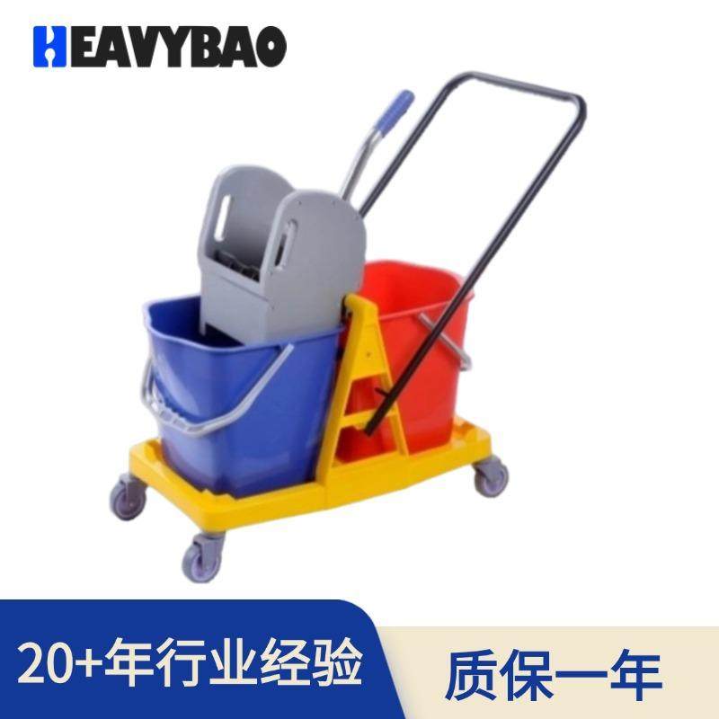 商用塑料清洁车餐厅服务车推车垃圾拖地收集一体车房口车