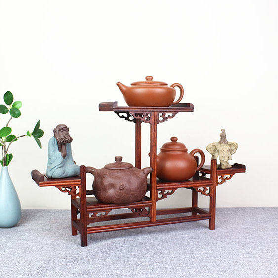 红摆雕工艺枝红酸品小型博古架多宝架紫砂壶架文玩木件摆架底座