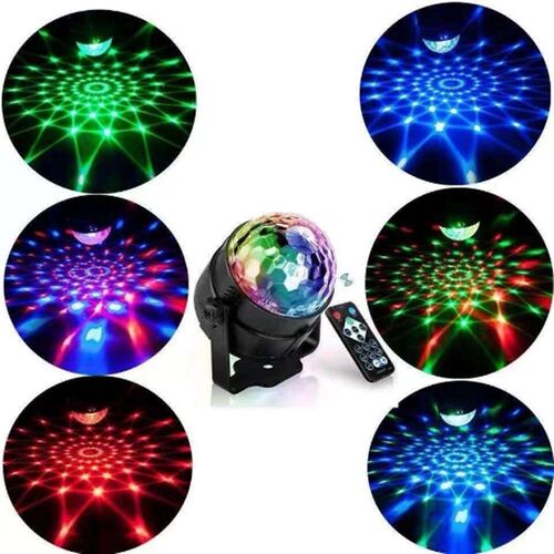 家用宿舍酒吧迷你旋转七彩灯LED水晶魔球声控 灯闪光灯12V24V电瓶
