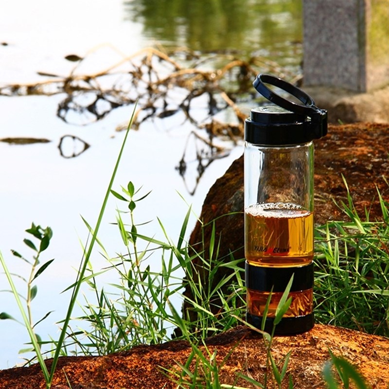 茶水分离泡茶杯双层玻璃杯旅行杯防漏过滤杯子便携大容量杯