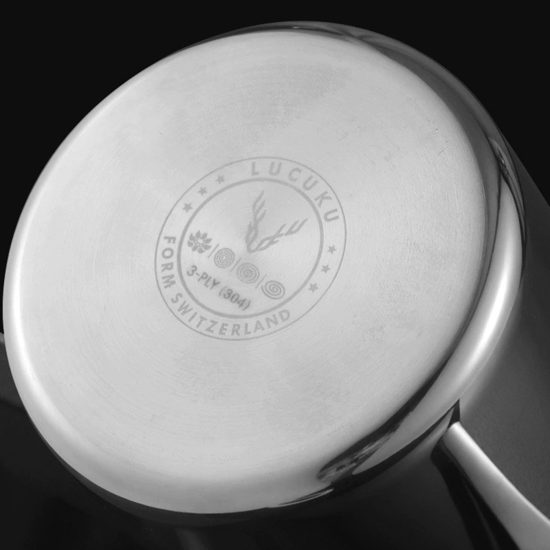LUCUKU 304不锈钢油炸炉迷你家用省油小锅通炸天妇罗电磁锅子用