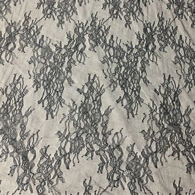 宽150CM 清透精美小骨线睫毛蕾丝花边刺绣面料 DIY服饰缝纫辅料