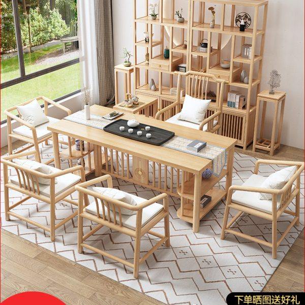 新中式实木茶桌椅组合现代简约功夫禅意茶几大板阳台家用办公茶台,住宅家具,茶几,淘宝优惠券,粉丝福利购,淘宝优惠卷