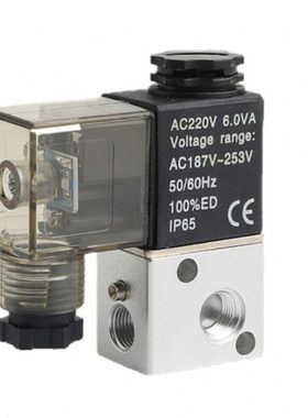 24V二位三通直动式电磁阀 3V1-06 3V106A/B 3V1-M5气动常闭控制阀