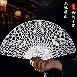 7寸全金属合金精钢不锈钢古风折扇小巧便携随身折叠龙鳞暗器扇子