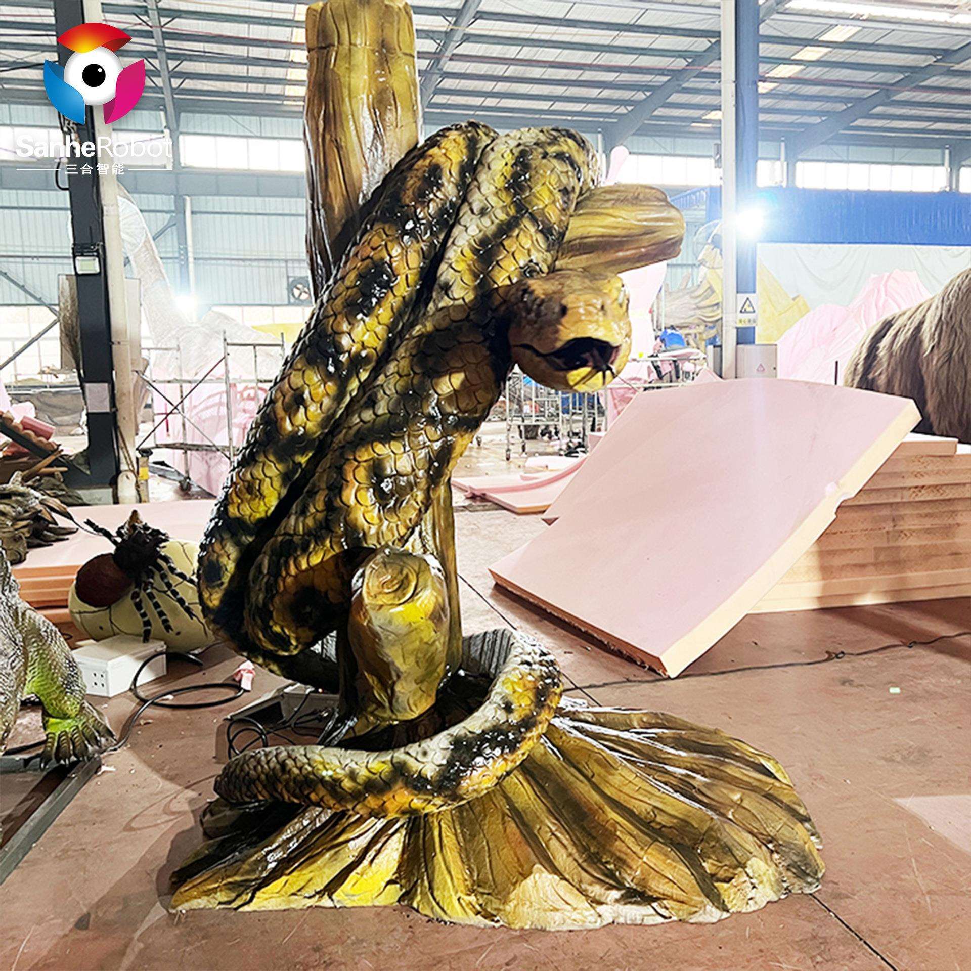 大型仿真动物模型蛇缠树仿真模型主题公园动植物园展览互动模型