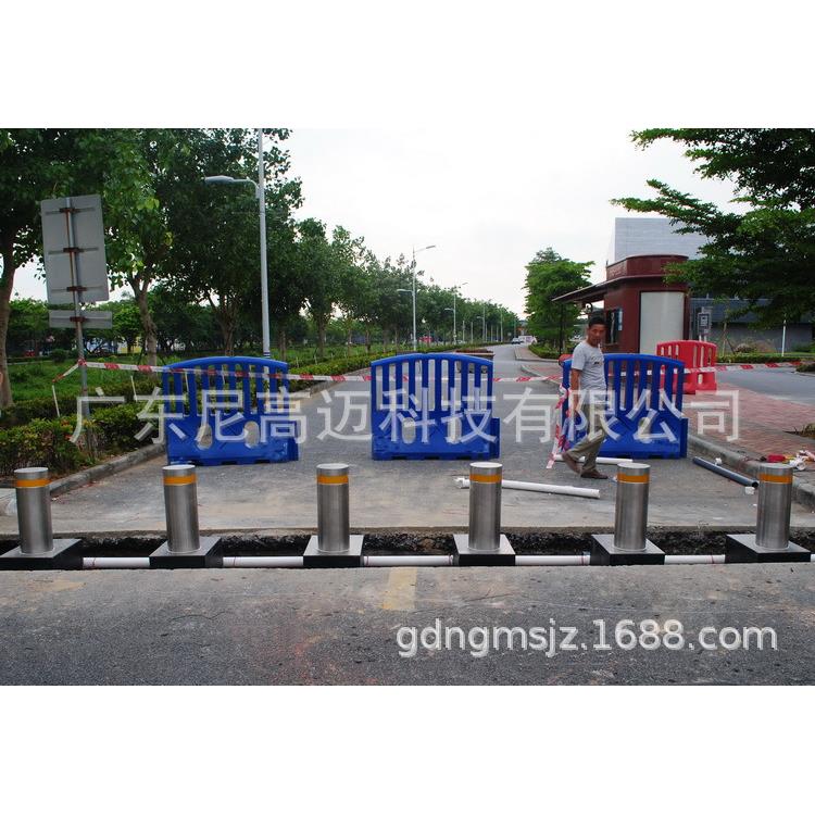 西樵电动升降车阻 全自动液压升降桩 盾标不锈钢智能识别挡车护柱