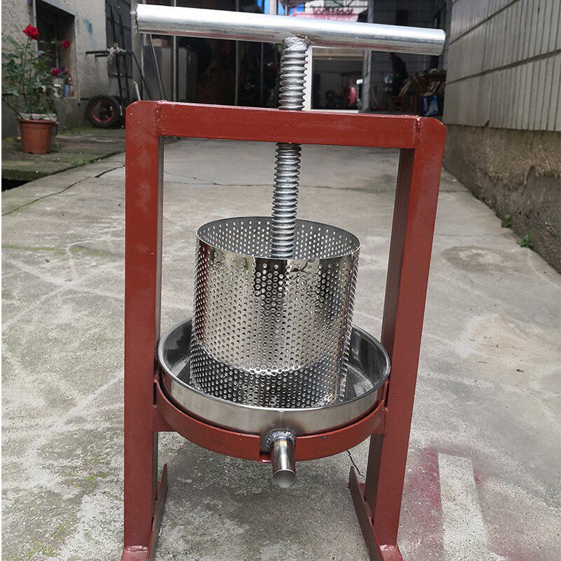 小型家用手动榨油机压猪油渣机青岛脂渣压饼手摇不锈钢压榨机