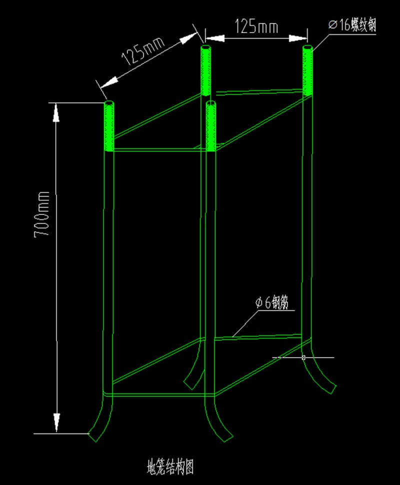 0.7路M16庭院灯八角杆地基六角杆预埋件道米笼础路灯监控立杆