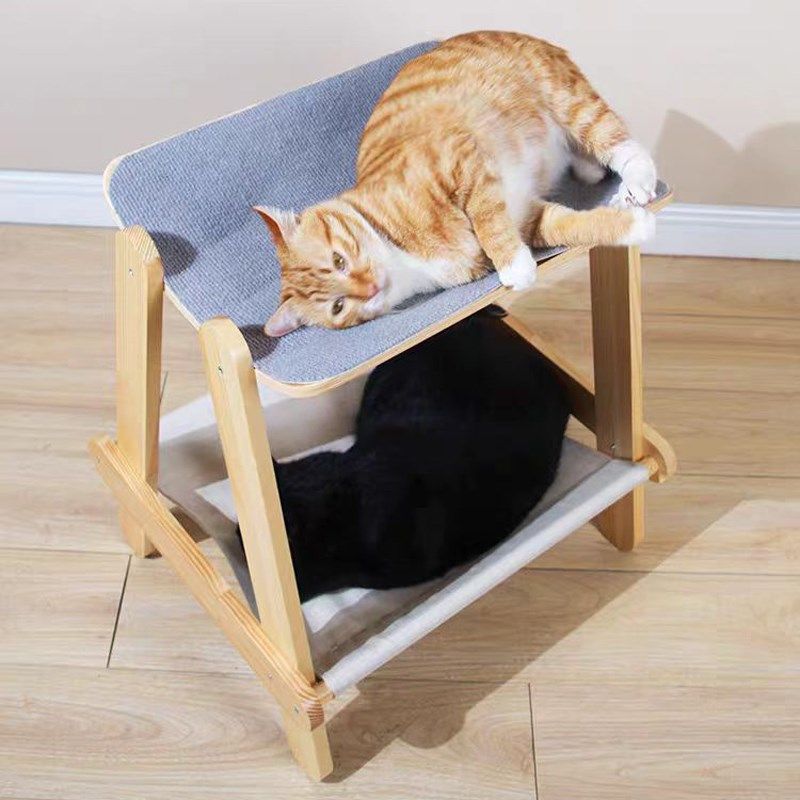 爬窝双层多猫宠物窝实木猫吊床窝咪季通用宠物猫玩具猫猫架猫四床