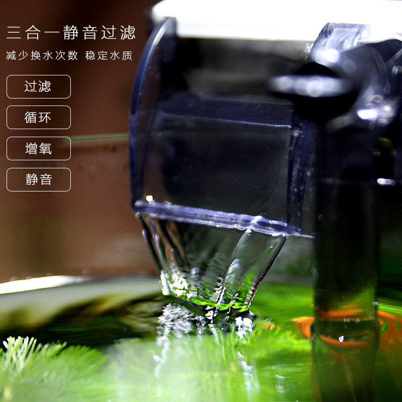 创小族公桌面意型鱼缸生态造景套餐迷你玻璃金鱼缸水办箱