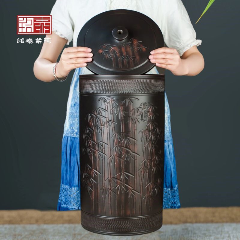 水缸家用储水用陶瓷老式带盖纯净水桶大容量过滤泡茶台饮水机抽水
