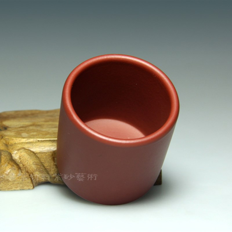 宜兴紫砂杯 原矿大红袍朱泥品茗杯 茶杯茶碗小水杯子100CC 主人杯