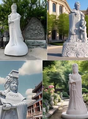 大型石雕人物海神妈祖雕像户外花岗岩石头妈祖娘娘景区装饰摆件
