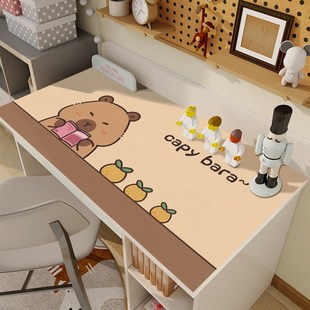 卡皮巴拉系列学生书桌垫可爱水豚儿童环保皮革材质写字台护眼桌布