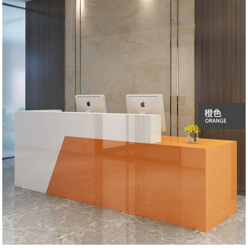 前台接待台简约大气公司烤漆迎宾前台创意咨询吧台办公桌包邮