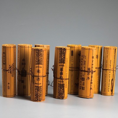 竹简书卷中国风刻字道具仿古国学国风文化创意礼品摆件装饰工艺品