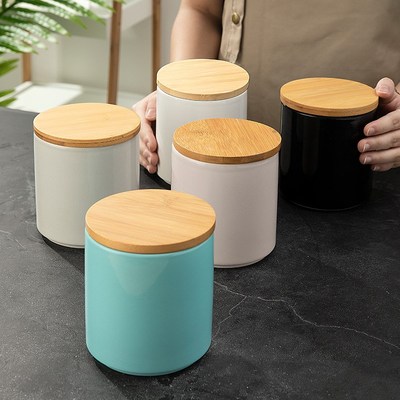 厨房陶瓷罐食品调料储物罐密封罐咖啡豆茶叶谷物收纳罐