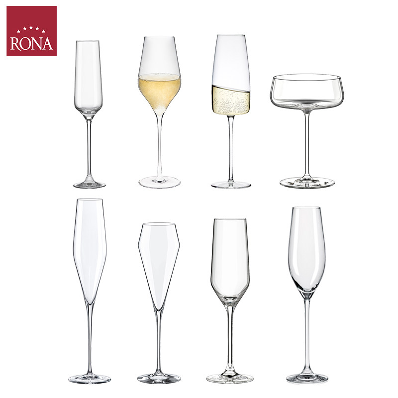 进口RONA餐厅家用香槟杯气泡酒杯笛型细长款天鹅经典香槟杯
