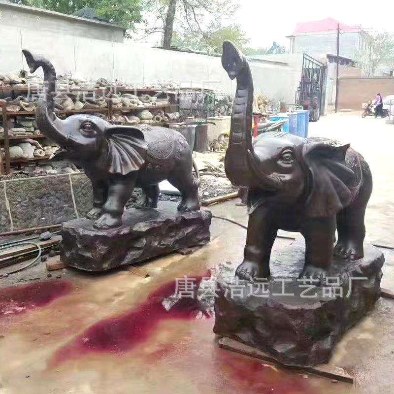 铸小区母子象雕塑 景区大型6米卷鼻象装饰品 纯铜大型工艺品摆件