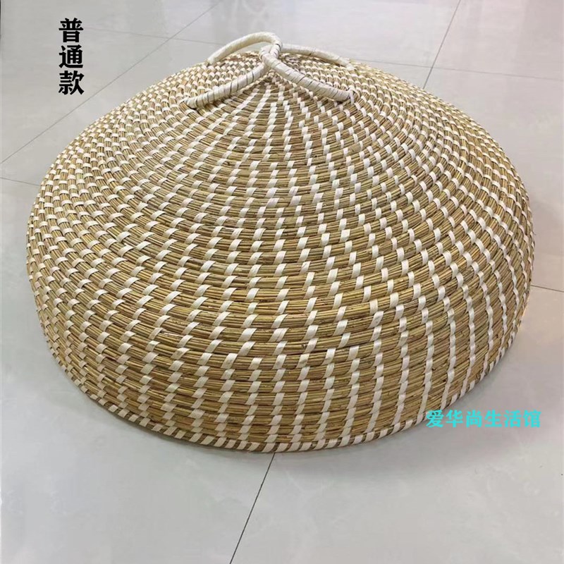 家用高拱手工芦苇草编六七八印铁锅柴锅蒸锅火锅灶鱼台锅盖草帽盖图片