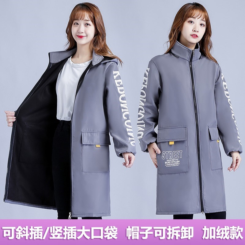 罩衣女冬季加绒加厚春夏男款男款单层上班防脏洋气短款秋冬女士棉