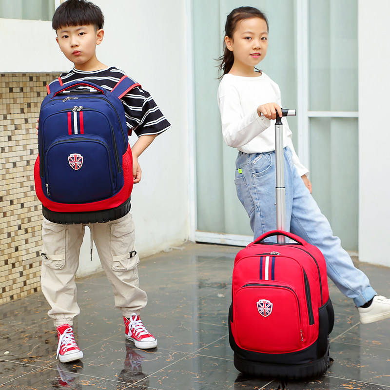 童中小学生拉杆书包男孩女音大容量静初防水三四五年级背拉两用