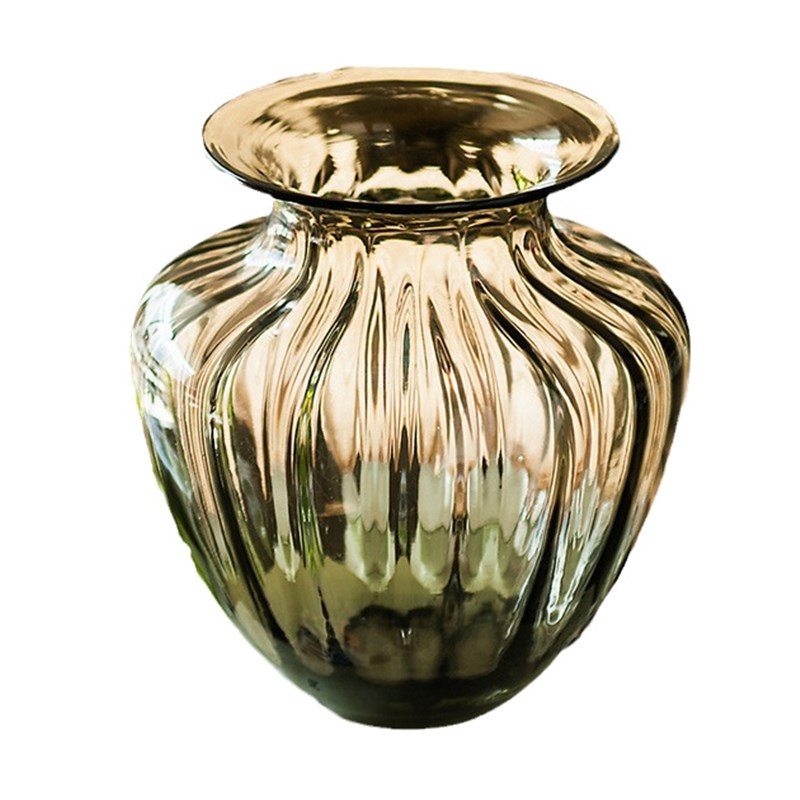 手工吹代彩色花雕玻璃花瓶浮器 欧式现制客厅饭厅装饰工艺品摆饰