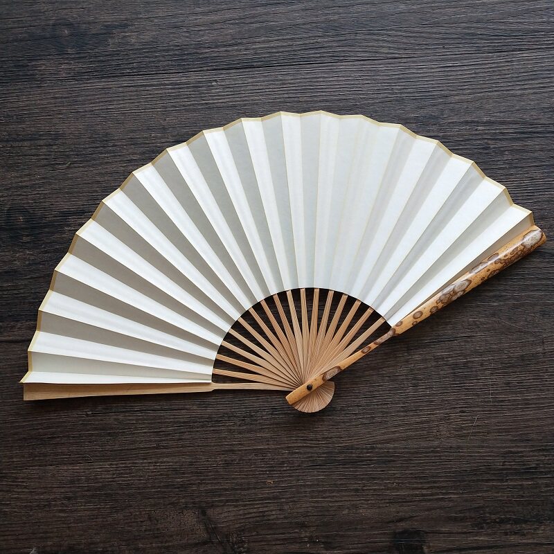 7寸18方鹿然梅天斑竹折扇 空白品面苏工折扇精扇老料竹扇手工扇子