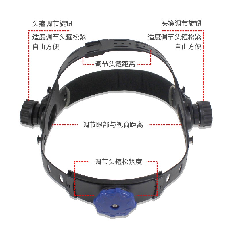 冷焊机线控自动变光焊帽头戴式氩弧焊面罩焊工牛皮防护面具轻便型