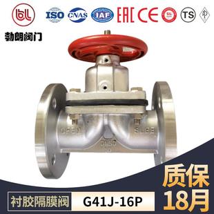 德科勃朗G41F手动衬胶衬氟隔膜阀铸钢不锈钢隔膜阀耐酸碱阀门